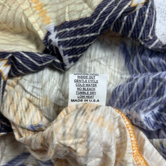 David Cline Womens Long Sleeve Chevron Pattern Sun Button Up Shirt Large Yellow - Picture 5 of 8